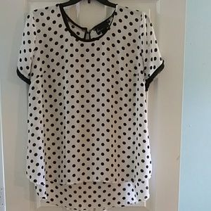 High-Low Polka Dot Blouse